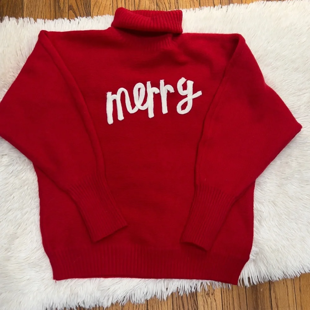 Knit holidays turtle neck sweater size S‎
